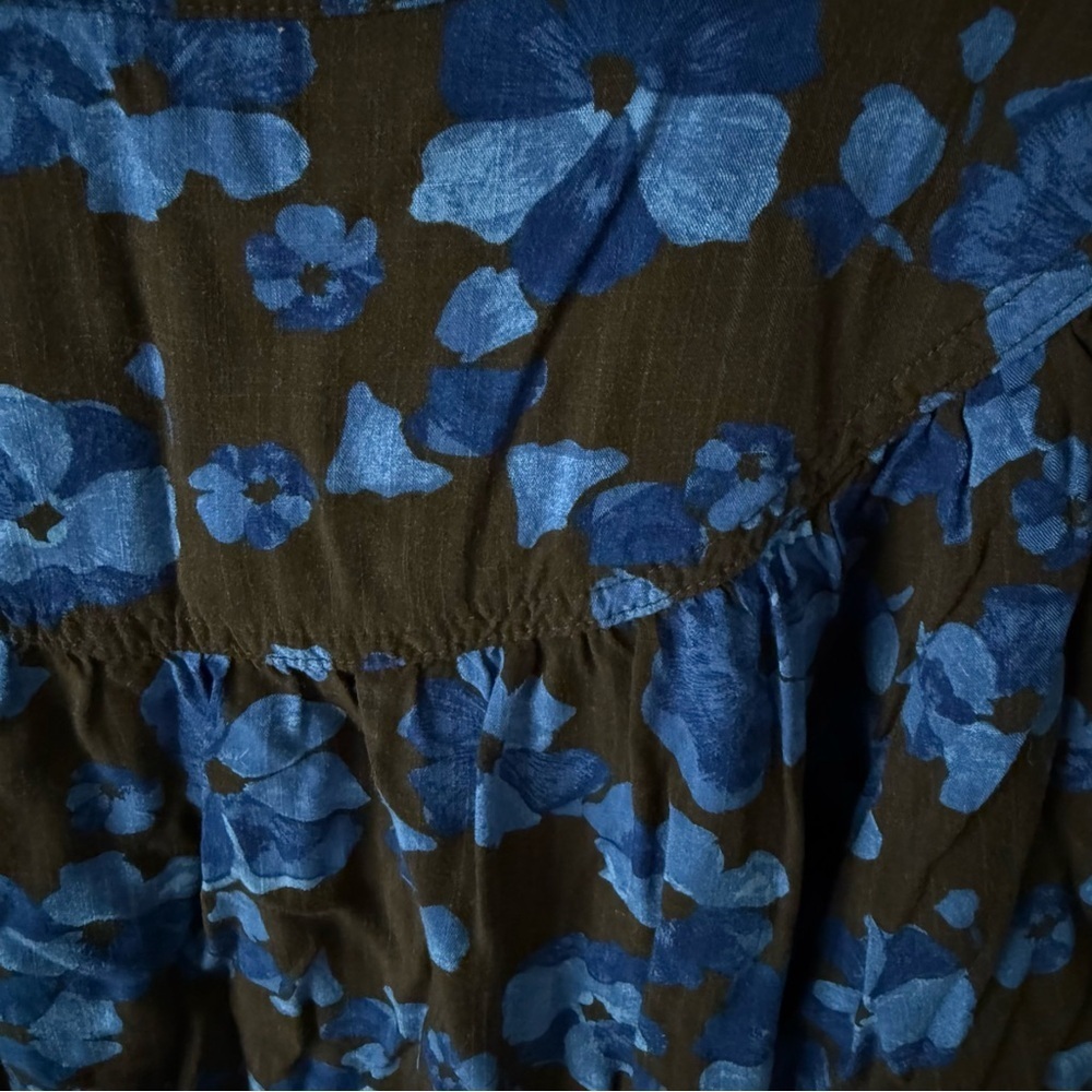 Women's Long Sleeve Button-Front Blouse-A New Day-Blue Size Large - Picture 8 of 8